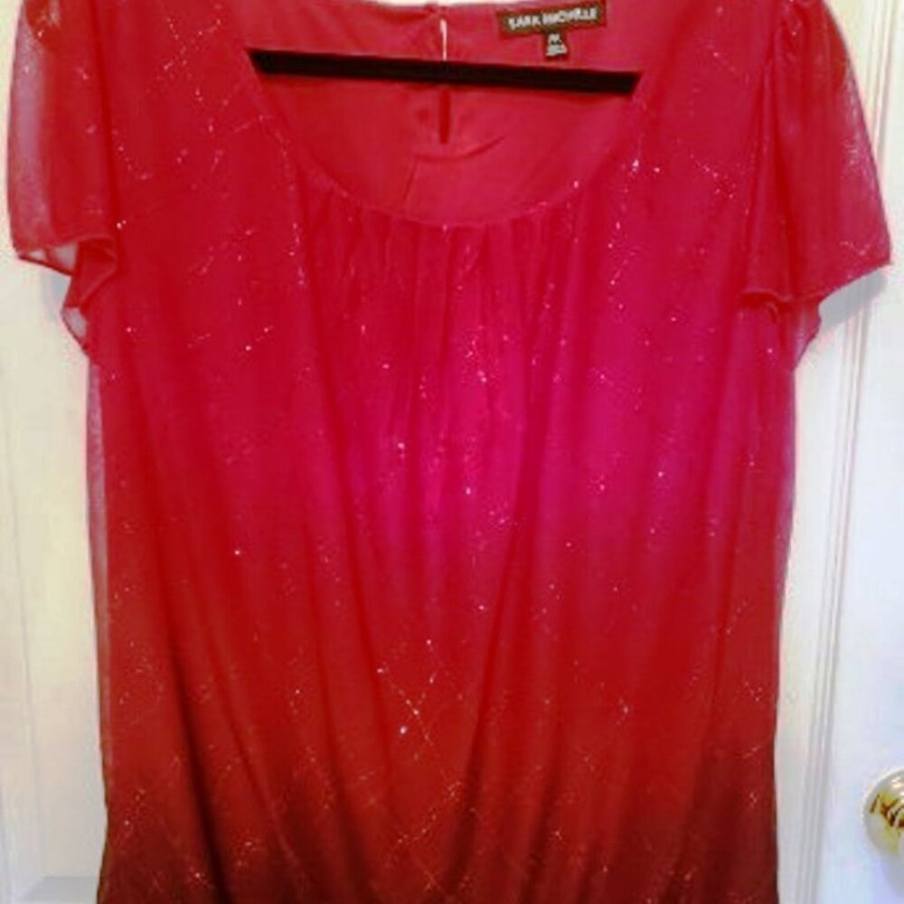Sara Michelle, Size Med, Red Ombre Blouse